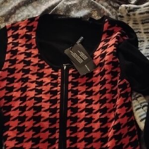 Michelle Nicole Women's Red and Black Sweater